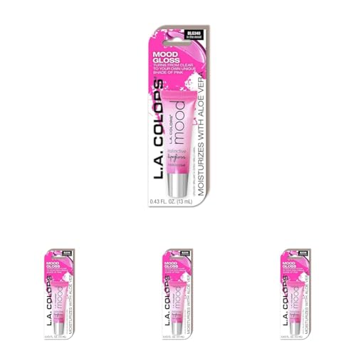 L.A. COLORS Lip-gloss In The Mood, 0.43 Oz (CBLG340) (Pack of 4)