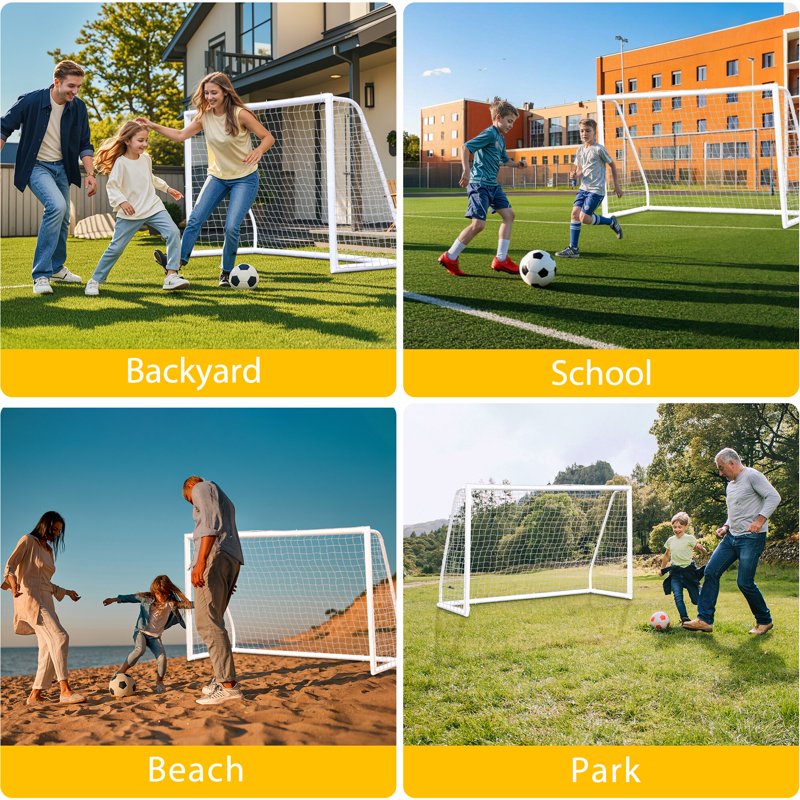 ZenSports 8FT x 5FT Portable Soccer Goal Net PVC Frame — Outdoor Training for Adults and Kids