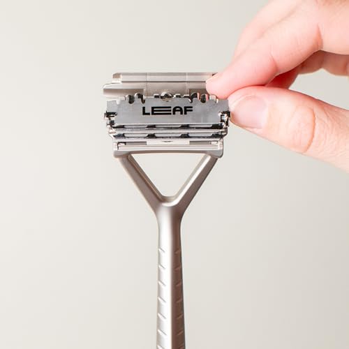 Leaf Shave | Leaf Single-Edge Safety Razor Blades, Platinum-Coated Stainless Steel Refills Compatible with Twig & Thorn Razor, and Dermaplaner, 100 Count