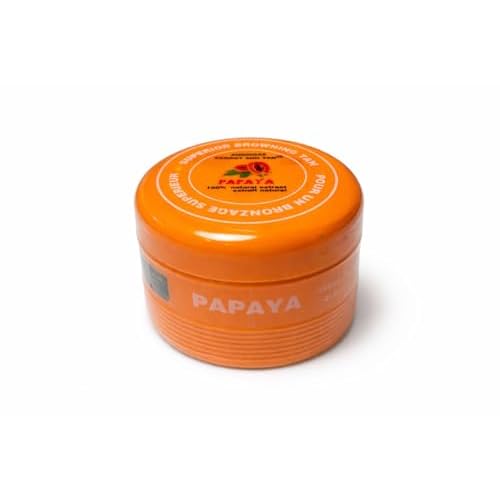 Papaya - Natural Tanning Cream - Fast Tanning Enhancer with Carrot & Henna for Beach & Sun Bed - Deep Golden Tan, Moisturizing Browning SPF 0