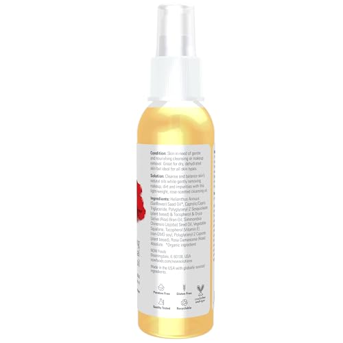NOW Solutions, Soothing Rose Facial Cleansing Oil With Jojoba Oil, Vitamin E and Rose Absolute, 4 Fluid Ounce