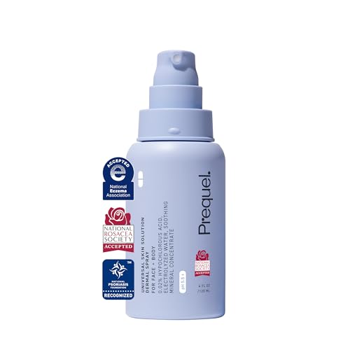 Prequel Skin Universal Skin Solution Hypochlorous Acid Spray for Face and Body. Fine Mist HOCL Facial Cleanser and Dermal Spray with Minerals & Electrolyzed Water - pH-Stabilized Care. 4oz