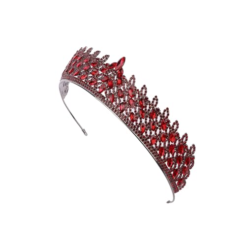 LIMELIA Women's Tiara, Crown for Henna Wedding Party | Glitter Hair Accessories for Bridal Birthday Pageant Prom Halloween Costume Christmas Party, Princess Crowns | Leaf Pattern - Burgundy