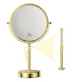 Nicesail Height Adjustable 15~19¡± Tall Table Mirror, 1X 10X Magnifying Mirror Double Sided for Makeup&Shaving, Desk Vanity Mirror Tabletop 360 Rotation of 8¡± Face, Bathroom Shiny Gold Makeup Mirror