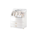 Makeup Organizer Countertop Vanity with Transparent Lid Drawers Waterproof Dustproof Cosmetic Skincare Bathroom Storage Gift for Women Teens Girls (Whtie)