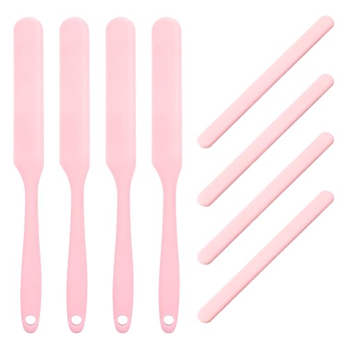 8Pcs Reusable Silicone Wax Applicator Non- Non-Stick Hair Removal Tool for Face, Body, Brows, Spatula Hard Wax Scraper Easy-Clean At-Home or Salon Use
