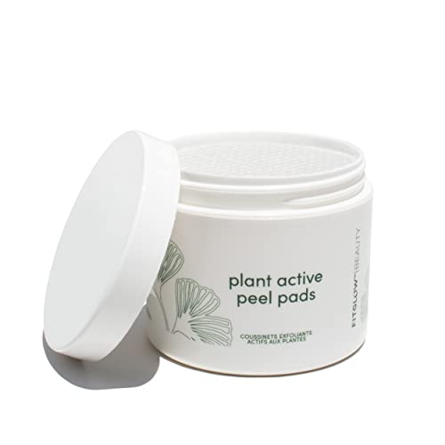Fitglow Beauty | Plant Active Peel Pads | Mandelic, Salicylic & Citric Acid, Natural & Vegan Face Exfoliating, Skin Resurfacing Facial, Blackhead Remover & Toner Skin Care Wipes | 50 Pads