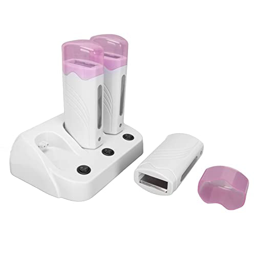 Triple Roll-On Wax Warmer Heater, Fast Heat Electric Hair Removal Wax Melting Machine, Portable Depilatory Wax Heater for Home & Salon Use