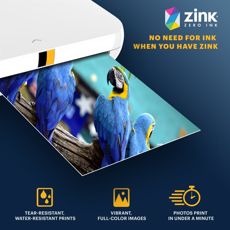 Kodak 2x3 Photo Paper Set - 100 Sheets, Bright, Water & Tear Resistant