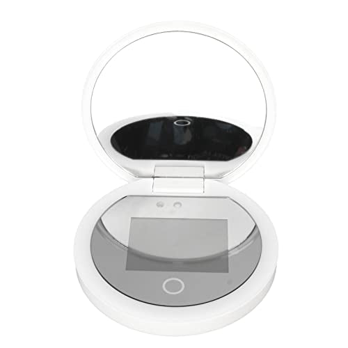 Zyyini Mirror, 3.5 Inch Travel Compact Mirror with Camera for Sunscreen Test, 2X Magnification Portable Lighted Mirror for Handbag, Gifts for Mom Girlfrined