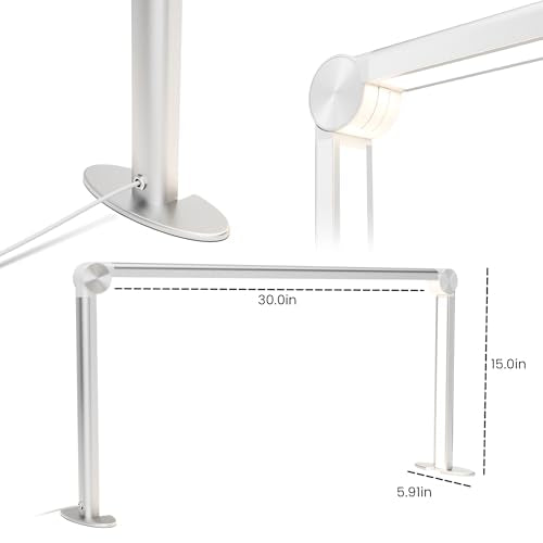 Nail Tech Lamp for Desk£¬30" 48W Professionals Led Light, Desk Lamp for Lash Eyelash Extension,Color Temperature 2700K-6000K, Full fold Makeup lamp,Salon&Home(Silver)