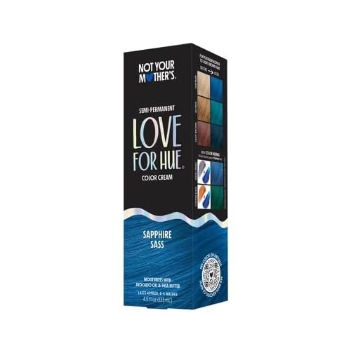 Not Your Mother's Love For Hue Semi-Permanent Hair Color Cream, Sapphire Sass, Blue 4.5 fl oz / 133 ml