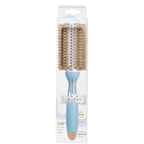 The Bay by Cricket¢â Blondie Boar Blend 2.25¡± Round Brush Painted Ladies Series with Lush Blonde Nylon Bristles and a Ceramic Glazed Barrel