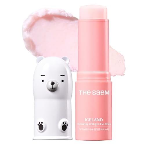 THESAEM Iceland Hydrating Collagen Eye Stick 0.38 oz - Anti-wrinkle Moisturizing Eye Balm for Saggy Skin ? Under Eye Treatment - Balm to Smooth Skin Texture - Rose Scent