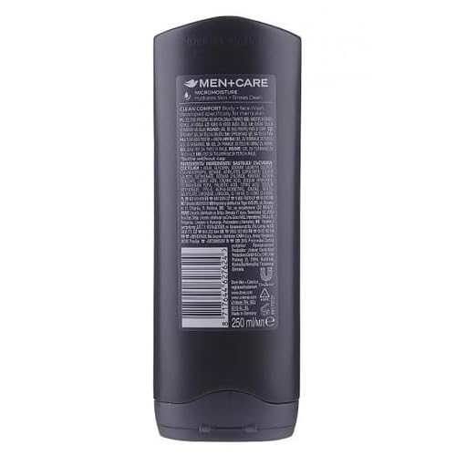 Dove Men Care Body and Face Wash, Hydrating Clean Comfort, 250 ml (8.5 fl oz), Value Bundle - Pack of 2