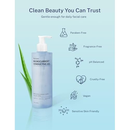 10oz Microcurrent Conductive Gel ? Hydrating Gel with Hyaluronic Acid & Aloe Vera ? Fragrance-Free, Paraben-Free, Non-Irritating ? Safe for All Skin Types