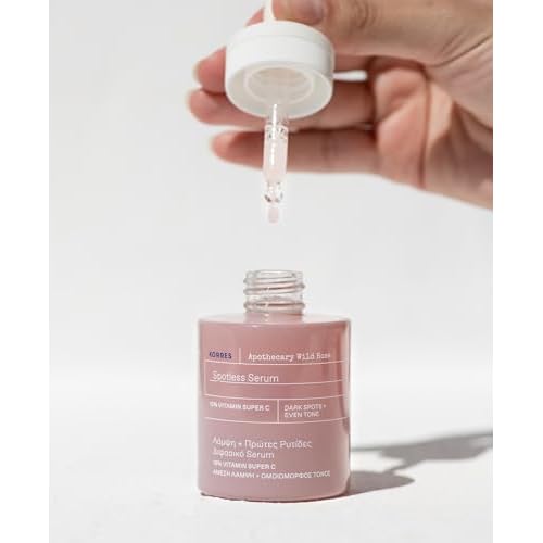 Korres Apothecary Wild Rose Spotless Serum, 15% Vitamin C with Wild Rose Oil & Antioxidants, Vitamin C Serum for Radiance & Skin Tone, Daily Skin Care for Women & Men, 1.01 fl oz