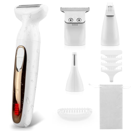 Beard Trimmer for Men, Professional Cordless Hair Clippers Shavers, IPX7 Waterproof Electric Razor for Eyebrow, Body, Face & Mustache, 4 in 1 Grooming Kit, Gifts for Women Men Girl Husband Father