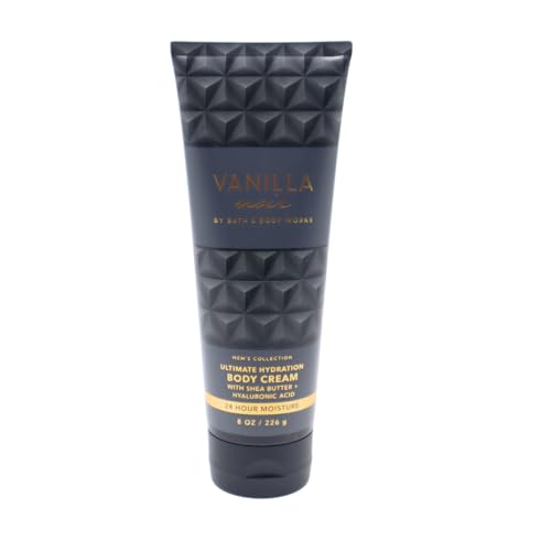 Bath & Body Works VANILLA NOIR Men's Collection Ultimate Hydration Body Cream Gift Set with a Red Bow for Holidays - Pack of 2