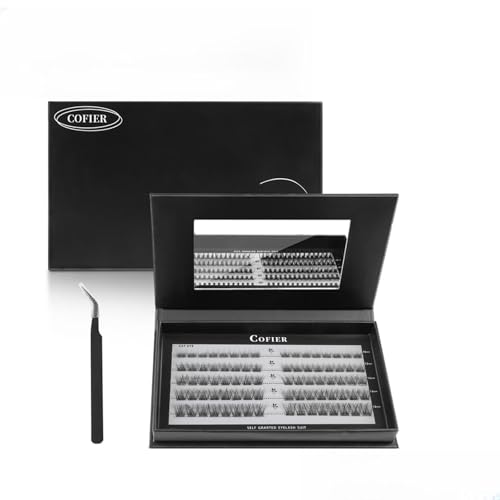 Wispy Lash Clusters Kit, 80 Pcs Individual Eyelash Clusters (10-18mm) - DIY Lash Extension Kit with Lash Glue, Sealant & Tweezers, Natural Fluffy Fake Lashes for Home Use, Beginners Friendly