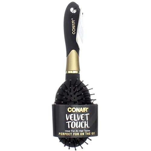 Conair Salon Results Hairbrush for Men & Women - Everyday & Travel Velvet Touch Brushing