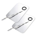 Makeup Mixing Palette, Upgrad Stainless Steel Metal Foundation Palette with Spatula Artist Tool for Mixing Foundation Nail-Art, Size 4.5x2.9 in£¨2 Pcs£©