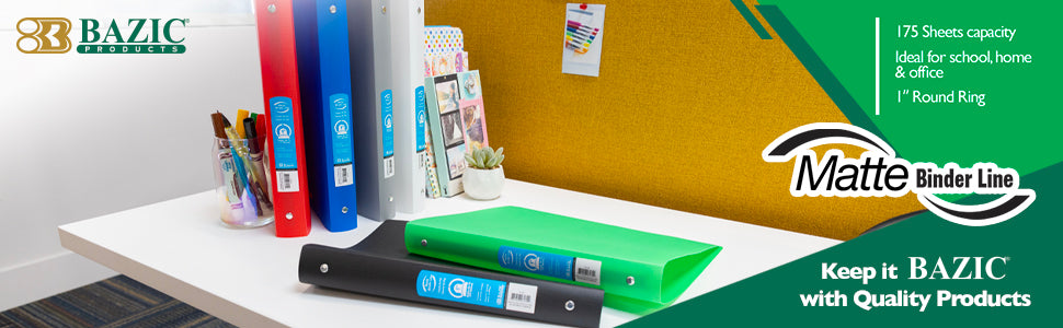 3 Ring Binders 1 Inch Assorted Colors Pack of 48 Office & School Supplies