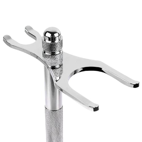 Safety Razor and Brush Stand Holder with Synthetic Hair Shaving Brush with Solid Wood Handle Prolong The Life of Your Shaving Brush