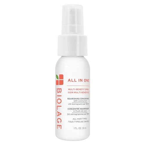 Biolage All-In-One Multi-Benefit Spray - Leave-In Treatment, Heat Protectant, Shine, Frizz Control, For All Hair Types, Coconut Oil, Vegan & Paraben-Free