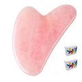 2PCS Gua Sha Facial Tool, Natural Jade Stone Guasha Board for Jawline Sculpting and Puffiness Reducing, Scraping Massage Tool, Skin-Care Gift for Men Women