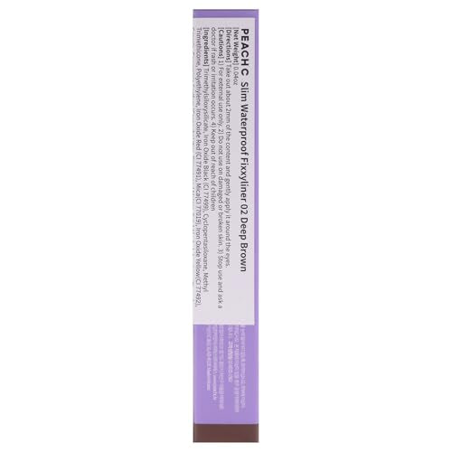 Slim Waterproof Fixxyliner - 02 Deep Brown by Peach C for Women - 0.004 oz Eyeliner
