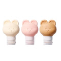 Cute Bear Travel Bottles Set for Toiletries 3 Pack 2.8oz 80ML Leak Proof Silicone Containers for Conditioner Shampoo Lotion (Mix color)