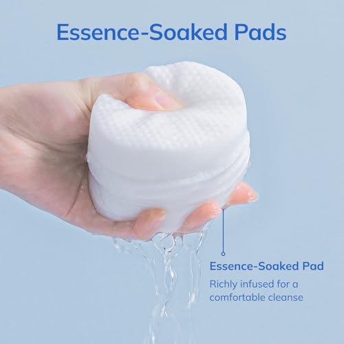 keenoniks One-step Korean Cleansing Pad- Deep Cleans, Smooths & Hydrates Skin in 30 Seconds | Gentle Exfoliating Dual Pads, 3.2 Inch XL Size (70 Pads)