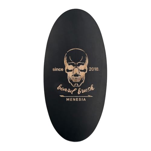 Black Boar Bristle Hair Beard Brush for Men, Pocket Travel Men's Wooden Small Soft Wood Beard Brush (Black)