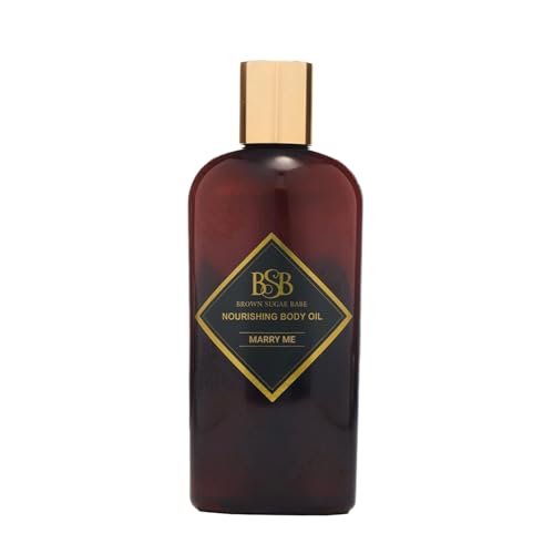 Brown Sugar Babe Marry Me Body Oil, Black Currant and Freesia Essential Oils, Nourishing Scented Oil for Women, Skin Care, Paraben Free, Body Oil Perfume, Made in USA