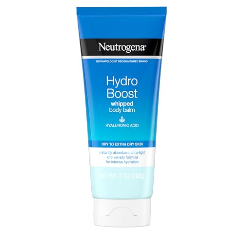Neutrogena Hydro Boost Whipped Body Balm with Hyaluronic Acid, Hydrating for Dry to Extra Dry Skin, Lightweight, Daily Moisturizing, 7 Oz
