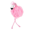 Pink Flamingo Bathing Ball Mesh Pouf Sponge with Hanging String Exfoliating Shower Scrubber for Daily Bathing and Travel 9.84 X 6.29 X 5.11 Inches