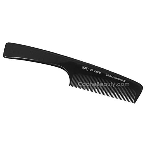 Diane 906 Clippermate 7.5" Long/Medium Tooth Comb with Handle, Durable Hard Rubber Construction for Precision Styling and Control