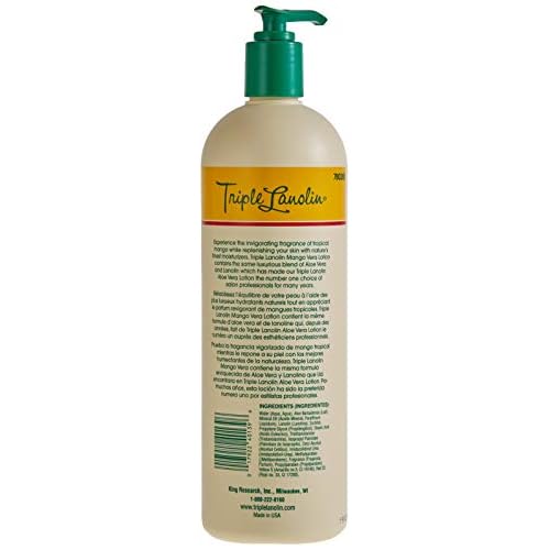 Triple Lanolin Mango Vera Soothing Lotion (20 Oz) ? Tropical Mango Scented Aloe & Lanolin Moisturizer for All Skin Types ? Deeply Hydrating Hand and Body Lotion ? Non-Greasy & Fast-Absorbing
