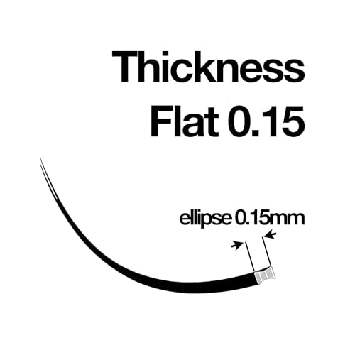 Ellipse Lashes 0.15mm Flat Thickness D Curl Length 10mm Eyelashes Extensions Single Size For Lash Extension(Ellipse,Flat0.15,D,10mm)
