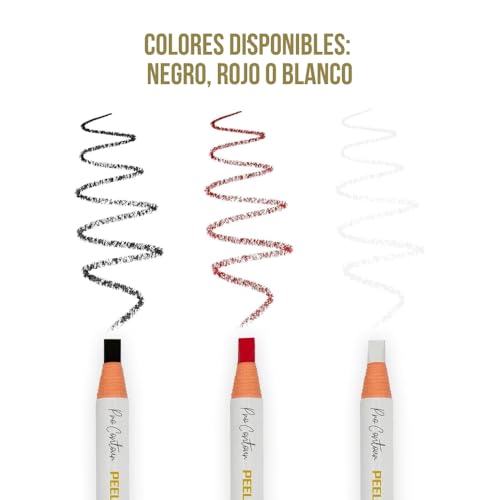 BRAWNA 3 Pcs Pro Contour Peel-Off Pencils - White, Black & Red - Wax Mapping Pencils for PMU, Microblading & Brow Artists - Precision Pre-Draw, Symmetry Mapping & Design Outlining - Long-Lasting