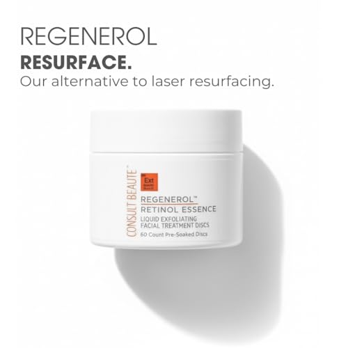 Consult Beaute - Regenerol - Retinol Exfoliating Facial Treatment Discs - Micro Exfoliation for Face - Smoother Skin - 60 Disposable Wipes