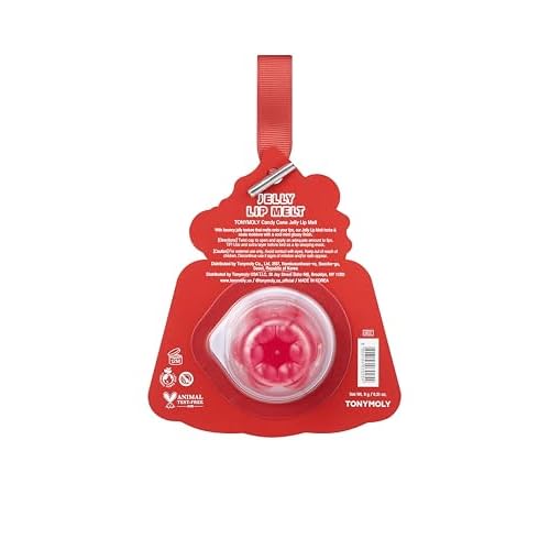 TONYMOLY Candy Cane Jelly Lip Melt Ornament ? Limited Edition Holiday Lip Balm, Hydrating Jelly Lip Treatment with Glossy Finish ? Moisturizing Lip Care Gift, 9g