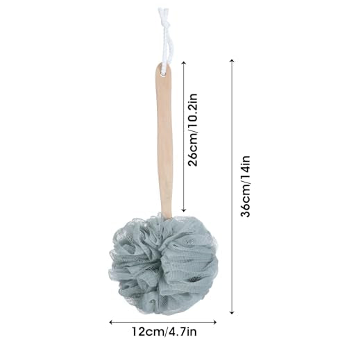 8 Pack Large Bath Puff Loofah Sponge with Long Handle Shower Loofah, Bath Body Back Brush