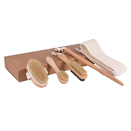 Spa Bath, and Shower 5 Piece Bamboo Brush Set