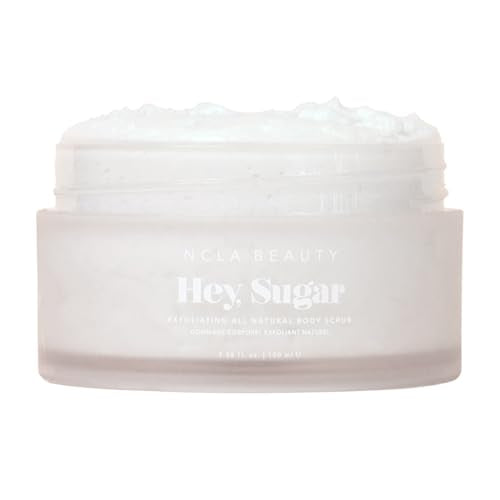 NCLA Beauty Hey Sugar All Natural Body Scrub - Moisturizing, Exfoliating Sugar Scrub - Shea, Cocoa, and Mango Butters - Coconut Vanilla - 3.38 oz