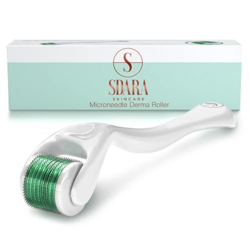 Sdara Black Derma Roller Microneedling Roller Face - Includes Free Storage Case