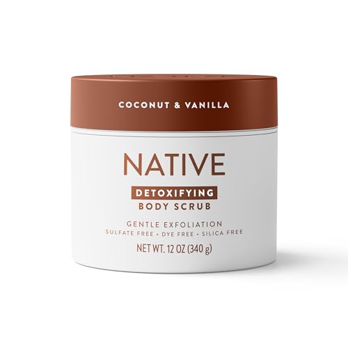 Native Exfoliating Body Scrub, Coconut & Vanilla Scent, Gentle Body Polish for Soft, Smooth Skin, Made without Sulfates, Parabens, or Dyes, 12 oz