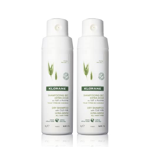 Klorane Dry Shampoo with Oat Milk - Eco-Friendly Non-Aerosol Formula - Vegan & Dermatologist Tested - Ultra-Gentle Powder Formula with Plant-Based Ingredients - Fully Recyclable Bottle - 1.7 oz.