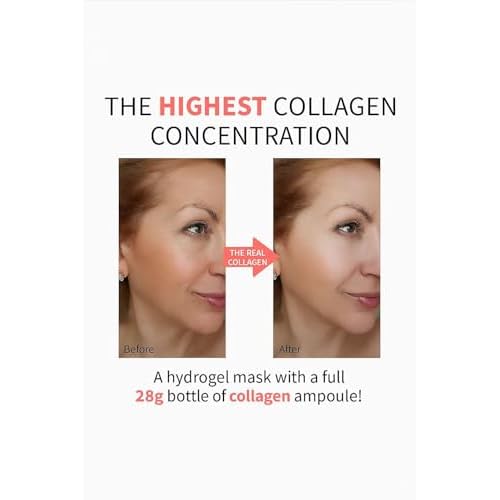 Deep Collagen Anti Wrinkle Lifting Face Mask ? 5 Pack, 28g Each ? Firming, Brightening, Hydrating Sheet Mask with 83% Low Molecular Collagen for Anti-Aging and Skin Tightening